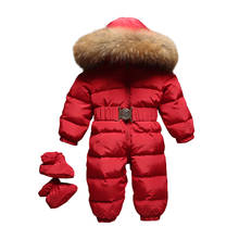 Winter Baby Romper Down Warm Girl Jumpsuit Hooded Fur Boy Overall Fashion Toddler Kids Snowsuit Outdoor Children Onesies Clothes 2024 - buy cheap