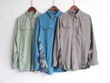 Мужская быстросохнущая рубашка для рыбной ловли, Anti-UV50 + дышащие рубашки для рыбной ловли, большие размеры США, 2XL-3XL 2024 - купить недорого