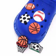 1 pçs esportes basquete futebol sapatos acessórios sapato charme fivela de sapato diy decoração pulseira pvc presente aniversário 2024 - compre barato