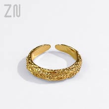 ZN Minimalist Korean Style Trendy Ring Unisex Fashion Jewelry Gifts Simple Bump texture Opening Finger Rings for Women Hot 2024 - buy cheap