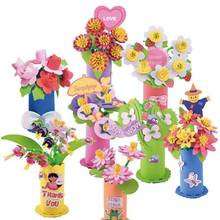 4 pçs/set crianças diy eva vasos de flor artesanal artesanato jardim de infância educativo pai-filho jogo interativo brinquedo 2024 - compre barato