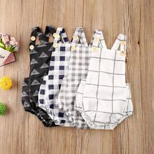 0-24M Baby Summer Clothing Baby Girl Sleeveless Bodysuit Girls Ruffle Jumpsuit Boys Outfit Infant Checked Clothes 2024 - buy cheap