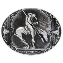 Hebilla de cinturón Vintage indio, cuerno de caballero occidental, ovalado de Metal antiguo para hombres, niños, cazador de caballos, hebilla de cinturón de vaquero 2024 - compra barato