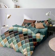 Green Plaid Bedding Set,With Pillowcase 200x200 Duvet Cover Set 210x210 Quilt Cover King Size Geometric Lattice Blanket Cover 2024 - buy cheap