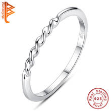 BELAWANG New Arrival 925 Sterling Silver Ring Sparkling Twisted Lines Finger Rings for Women Wedding Engagement Jewelry 2024 - buy cheap