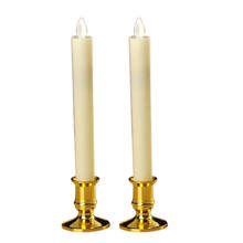 2pcs Realistic LED Swinging Flame Dancing Wax Drip Candle With Holder Christmas Wedding Decoration 2024 - buy cheap