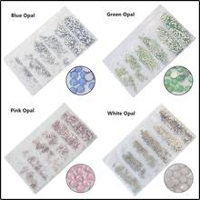 Rosa/verde/azul/branco opala SS3-SS10 mix tamanhos de vidro prego strass glitter strass arte do prego strass decorações 2024 - compre barato