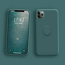 Роскошный Матовый ударопрочный чехол-держатель для телефона Apple iPhone 11 Pro Max X XS XR 7 8 Plus 6S, силиконовый чехол, зеленые аксессуары 2024 - купить недорого