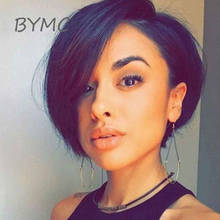 BYMC Short Cool Bob Glueless Full Lace Human Hair Wigs Pre Plucked Straight Remy Hair Short Human Hair Bob Wig With Baby Hair 2024 - buy cheap