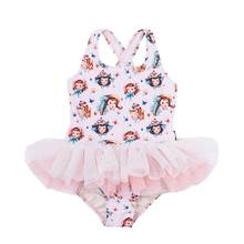 Maiô de gaze tutu infantil, roupa de banho fofa de cisne e unicórnio para crianças e praia do havaí 2024 - compre barato