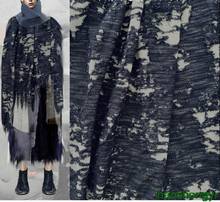 High-quality navy blue fashion punk wandering art apparel fabrics, transformation of knitted fashion fabrics / half price 2024 - buy cheap