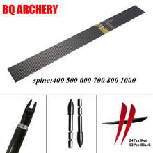 12pcs Pure Carbon Arrows Shaft Sp400-1000 Pin Nock 3inch Turkey Feather ID4.2mm for Recurve Bow Hunting Archery DIY 2024 - buy cheap