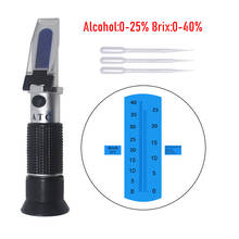 Handheld ATC Refractometer Alcohol 0-25% 0-40% Brix Sugar Grape Juice Concentration Meter Densimeter 2024 - buy cheap
