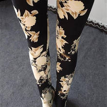 Leggings floral feminina, leggings de moda para mulheres, estampa floral, para mulheres, altura do tornozelo, lápis, mulheres, esticar, magro 2024 - compre barato