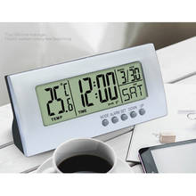 Reloj de escritorio multifuncional, despertador electrónico LED, medidor de temperatura 2024 - compra barato