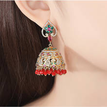 Gypsy Jewelry Indian Jhumka Long Bell Fringed Tassel Earrings Antique Ethnic Gold Color Drop Earrings For Women Earring 2024 - buy cheap