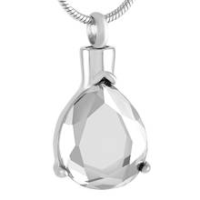 Water Drop With Zircon Stainless Steel  Pendant Necklace For Human Gifts Ashes Cremation Urns Jewelry Keepsake Wholesale 2024 - buy cheap