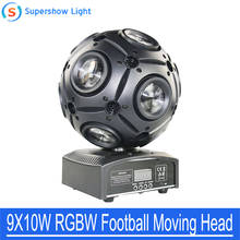 Luz LED con cabezal móvil de fútbol, iluminación de discoteca, escenario, DJ, 9x10W 4 en 1 RGBW 2024 - compra barato