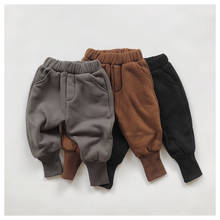 5473 Children's Fleece Pants Winter 2020 Boys Casual Thickened Plush Pants Threaded Leggings Fashion Girl Cotton Pants Trousers 2024 - buy cheap