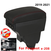 Para peugeot e-208 braço para peugeot e-208 caixa de apoio braço do carro 2019 2020 2021 retrofit acessórios caixa armazenamento interior usb led 2024 - compre barato