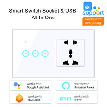 WiFi Standard Socket and Smart Switch 1 2 3 Gang Wall Touch Light Switch Work with Alexa Google Home 90-240V 2024 - buy cheap