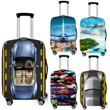 Capa de bagagem com estampa de avião/carro, capa protetora de mala para viagem, anti-poeira, mala de viagem, carrinho de bagagem 2024 - compre barato