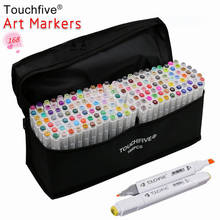 TOUCHFIVE 1 pcs matching Art Markers Brush Pen Sketch Alcohol Based Markers Dual Head Manga Drawing Pens Art Supplies 2024 - купить недорого