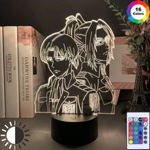 Lâmpada 3d acrílica de decoração, cabeceira de personagens anime desenho animado luz colorida de led 2024 - compre barato