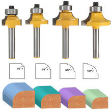 4pcs/lot 1/2" 3/8" 1/4" 1/8" Shank Round Over Router Bit Set  Radius Cutter Tool For Milling Tools 2024 - buy cheap