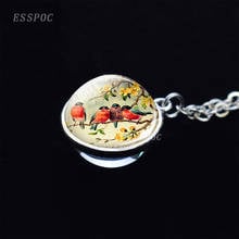 Robin Bird Glass Ball Pendant Chain Necklace Good Luck Bird Necklace Cute Animal Jewelry Gifts for Friend 2024 - buy cheap