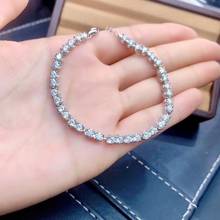 MDINA Luxurious Real Moissanite Diamond Bracelet 925 Sterling Silver White Stone Bangle for Women Fine Wedding Jewelry 2024 - buy cheap