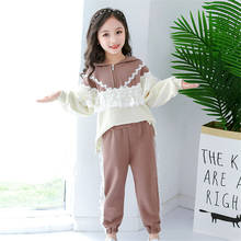 Children Clothing New autumn Teen Girls Clothes Set lace Long Sleeve Tops+Pants 2 PCS Kids Tracksuit Girls Sports Suits 4-12 Y 2024 - buy cheap