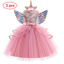 Vestido floral infantil para meninas, rosa, com renda, bordado, vestido de casamento, aniversário, cerimônia da menina, roupa de festa 2024 - compre barato