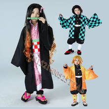 Kids Cosplay Anime Demon Slayer Kimetsu no Yaiba Kamado Nezuko Cosplay Costume Children Kimono Halloween Costume For Girls Boys 2024 - buy cheap