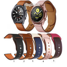 Pulseira de couro de qualidade para relógio, pulseira para samsung galaxy watch 3 41mm 45mm 42mm 46mm, pulseira para active 2 44mm 40mm s3 20mm 22mm 2024 - compre barato