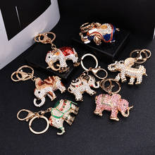 Rhinestone Crystal Elephant Keychain Pattern Purse Bag Car Charm Key Ring Buckle Clasp Gifts  2021 2024 - buy cheap