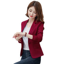 Blazer feminino curto, alta qualidade, outono, cor sólida, para escritório, elegante, único, plus size, 5xl, w80 2024 - compre barato