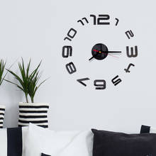 40cm PVC Self-adhesive DIY 3D DIY Roman Numbers Acrylic Mirror Wall Sticker Clock Home Decor Large Silent Quartz Wall Clock 2024 - buy cheap