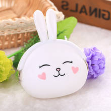 Fashion Coin Purse Lovely Kawaii Cartoon Rabbit Pouch Women Girls Small Wallet Soft Silicone Coin Bag Bluetooth earphone bags #E 2024 - buy cheap
