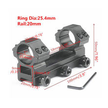 MIZUGIWA Heavy Duty Scope Mount One Piece Flat Top 25.4mm Dual Rings Rifle Weaver 20mm Picatiiny Rail Dovetail Adapter 2024 - buy cheap