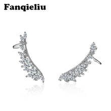 Fanqieliu Angel Wings Crystal Stud Earrings For Women Vintage Wedding Jewelry Luxury 925 Sterling Silver Earrings Woman FQL20268 2024 - buy cheap