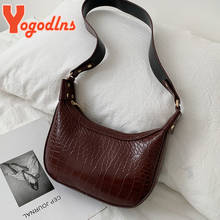 Yogodlns Retro Shoulder Bags For Women New Trendy Vintage PU Leather Handbag Female Small Subaxillary Bags Crossbody Bag 2024 - buy cheap