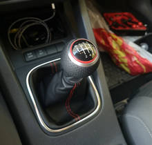 Adaptador de nível de carro 5 e 6 velocidades, botão de mudança de marcha, botão de couro, para V-W golf 5 mk5 r32 gtd G-TI 2004 2005 2006 2007 2008 2024 - compre barato