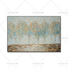 Modern Abstract Gray Golden Oil Painting on Canvas Handpainted Wall Art Pictures for Living Room Cuadros Decor No Frame 2024 - buy cheap