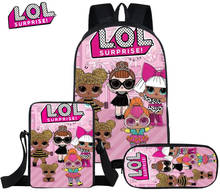 L.O.L.surprise ! Hot Backpack for Kids Girls Cartoon Schoolbag Backpack Teenager Girls School Bagpack Cute Bookbags 3pcs/set 2024 - buy cheap