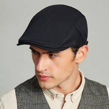 Men's British Ivy Cap Fashion Big Head Men Spring and Summer Leisure Beret Male Solid Cotton Newsboy Hat 55-60cm 2024 - buy cheap