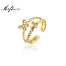 Mafisar-anillos de boda CZ para mujer y niña, diseño único, anillo abierto de mariposa, joyería de fiesta, accesorios femeninos, regalo para amante 2024 - compra barato
