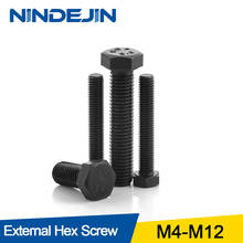 NINDEJIN Hex Head Bolts 8.8 Grade Carbon Steel Hexagon Hex Head Screws M4 M6 M8 M10 M12 Hex Bolt 2024 - buy cheap