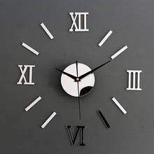 Европейский дизайн 3D DIY настенные часы художественные часы Horloge акриловые зеркальные поверхности настенные часы домашний офис декор настенные часы наклейки 2024 - купить недорого