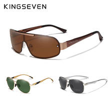 Óculos de sol masculino kingseven, modelo combinado com 3 peças, lentes marrom polarizadas, proteção uv 2024 - compre barato